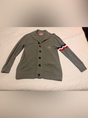 Rare Moncler Gamme Bleu by Thom Browne Gray Cardigan-Shawl Collar